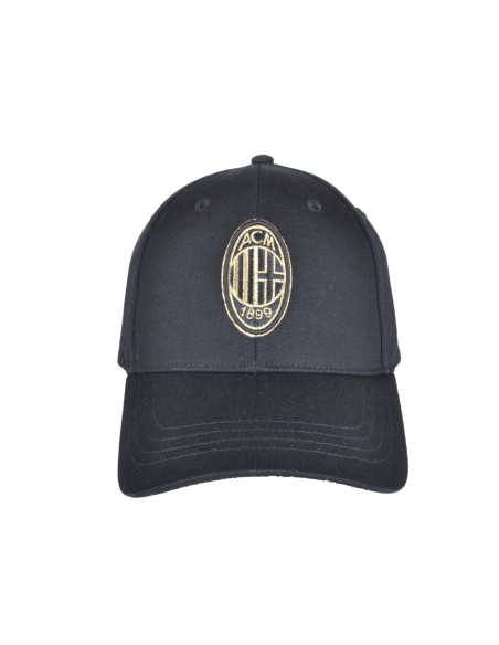 CAPPELLO BASEBALL COTONE LOGO RICAMO ORO 100%CO MILAN