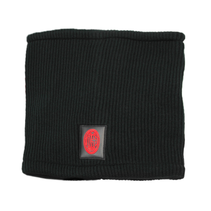 SCALDACOLLO MAGLIA 1X1 PATCH PELLE RICAMATO INT.PILE 50%PC 50%PL MILAN
