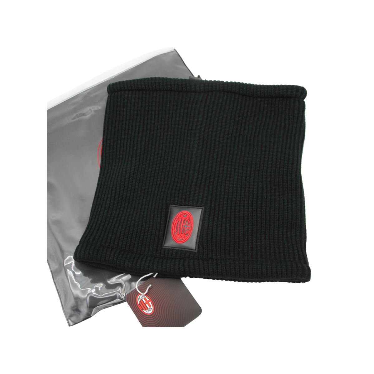 SCALDACOLLO MAGLIA 1X1 PATCH PELLE RICAMATO INT.PILE 50%PC 50%PL MILAN