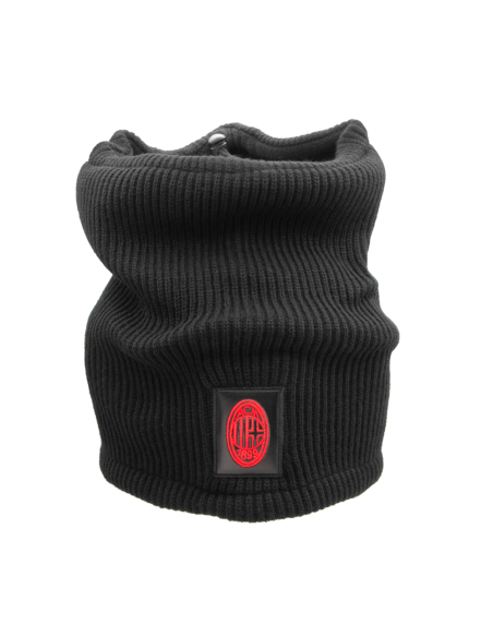 SCALDACOLLO MAGLIA 1X1 PATCH PELLE RICAMATO INT.PILE 50%PC 50%PL MILAN