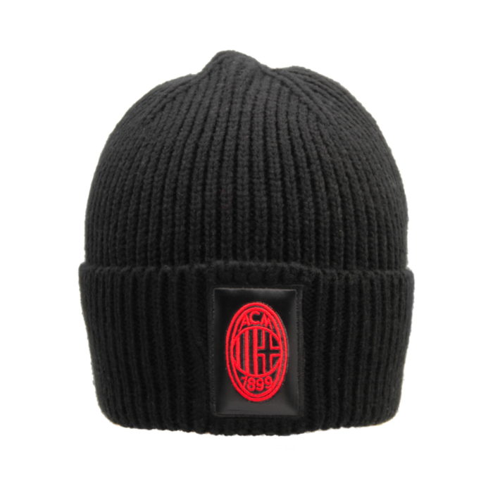 CAPPELLO SKIPPER NERO PATCH PELLE RICAMATO 100%PC MILAN 2