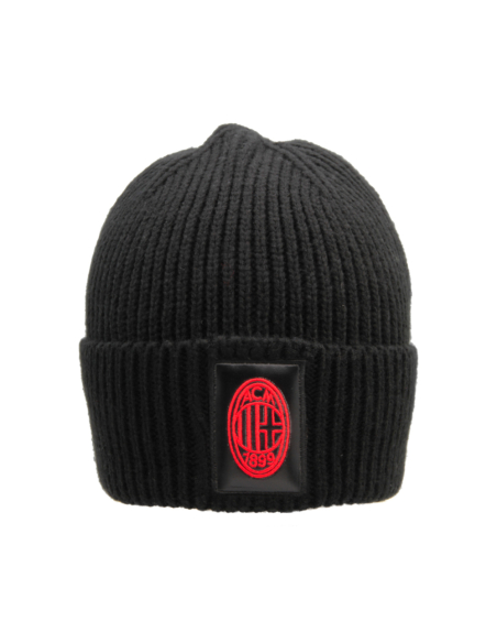 CAPPELLO SKIPPER NERO PATCH PELLE RICAMATO 100%PC MILAN
