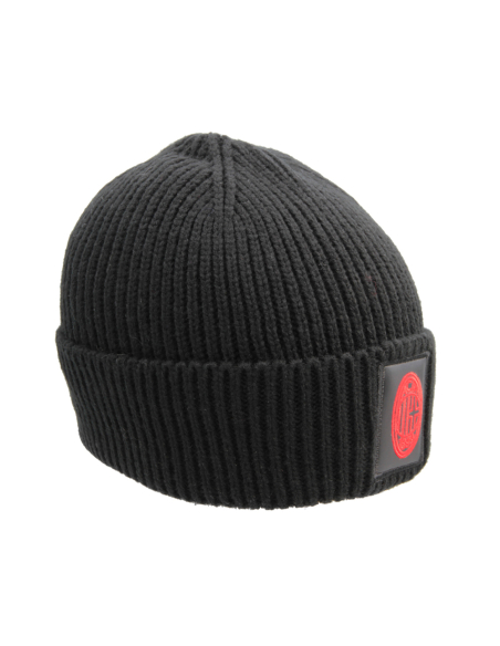 CAPPELLO SKIPPER NERO PATCH PELLE RICAMATO 100%PC MILAN