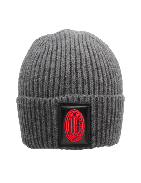 CAPPELLO SKIPPER GRIGIO PATCH PELLE RICAMATO 100%PC MILAN