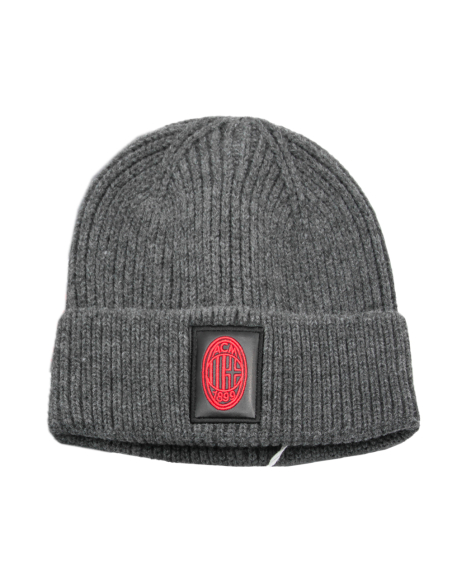 CAPPELLO SKIPPER GRIGIO PATCH PELLE RICAMATO 100%PC MILAN