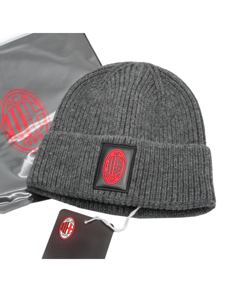 CAPPELLO SKIPPER GRIGIO PATCH PELLE RICAMATO 100%PC MILAN
