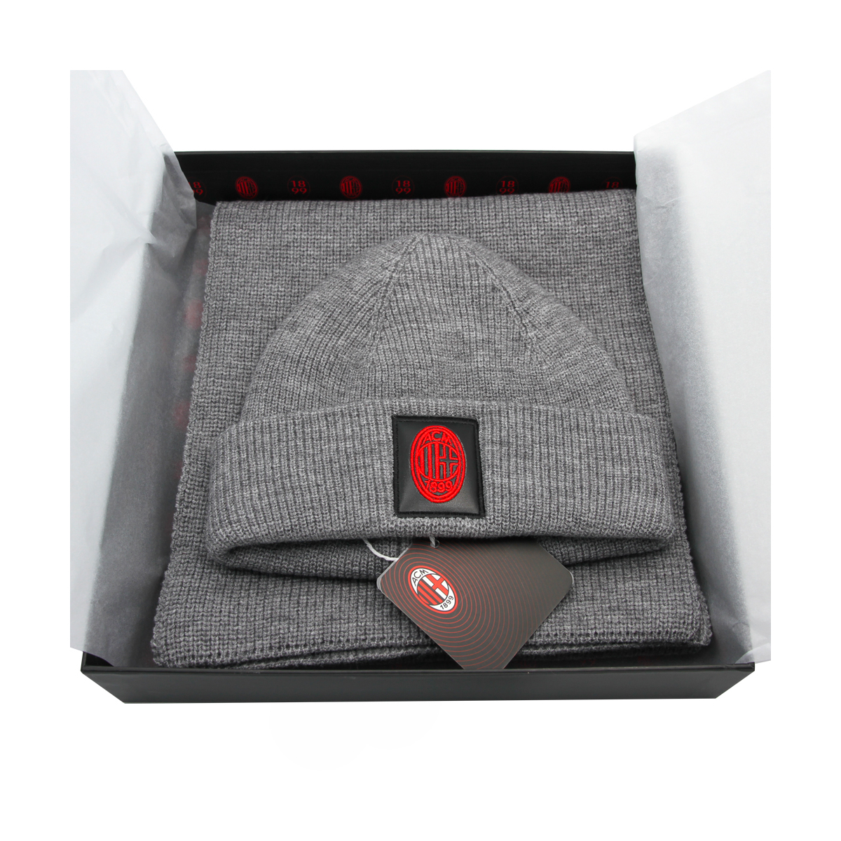 SET SCIARPA E CAPPELLO CON RICAMO IN BOX 47%PC 31%PL 22%NY MILAN