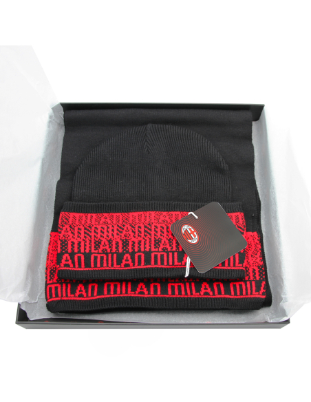 SET SCIARPA E CAPPELLO SKIPPER JACQUARD LOGATO 52%VI 30%PL 18%PA MILAN IN BOX