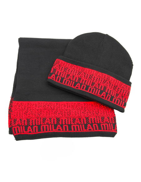 SET SCIARPA E CAPPELLO SKIPPER JACQUARD LOGATO 52%VI 30%PL 18%PA MILAN IN BOX