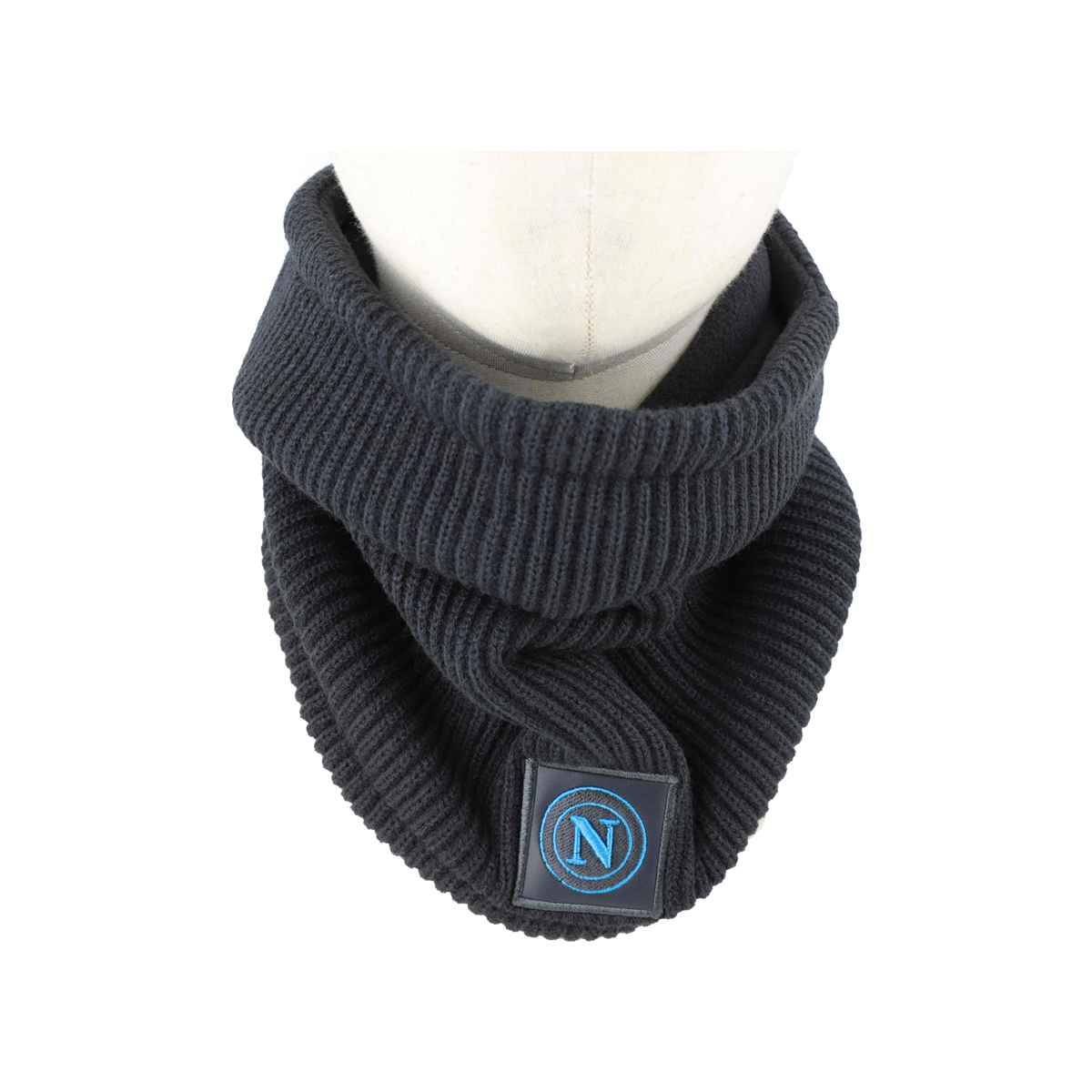 SCALDACOLLO MAGLIA 1X1 PATCH PELLE RICAMATO INT.PILE 50%PC 50%PL Enzo Castellano SSC NAPOLI