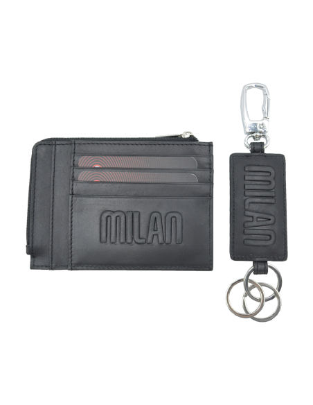 PARURE PORTACARTE E PORTACHIAVI 100% PELLE MILAN