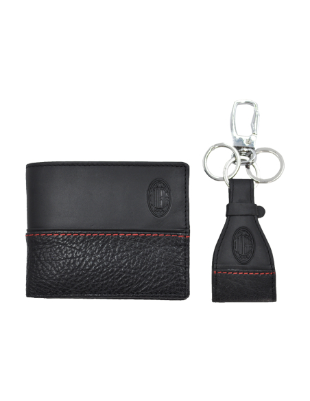 PARURE PORTAFOGLIO SLIM E PORTACHIAVI 100%PELLE MILAN