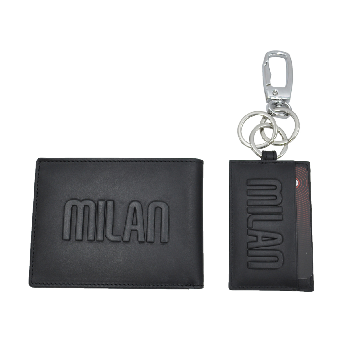 PARURE PORTAFOGLIO E PORTACHIAVI 100%PELLE MILAN