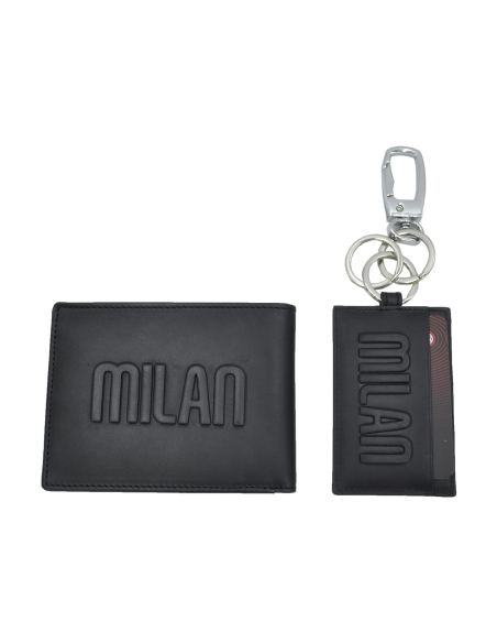 PARURE PORTAFOGLIO E PORTACHIAVI 100%PELLE MILAN