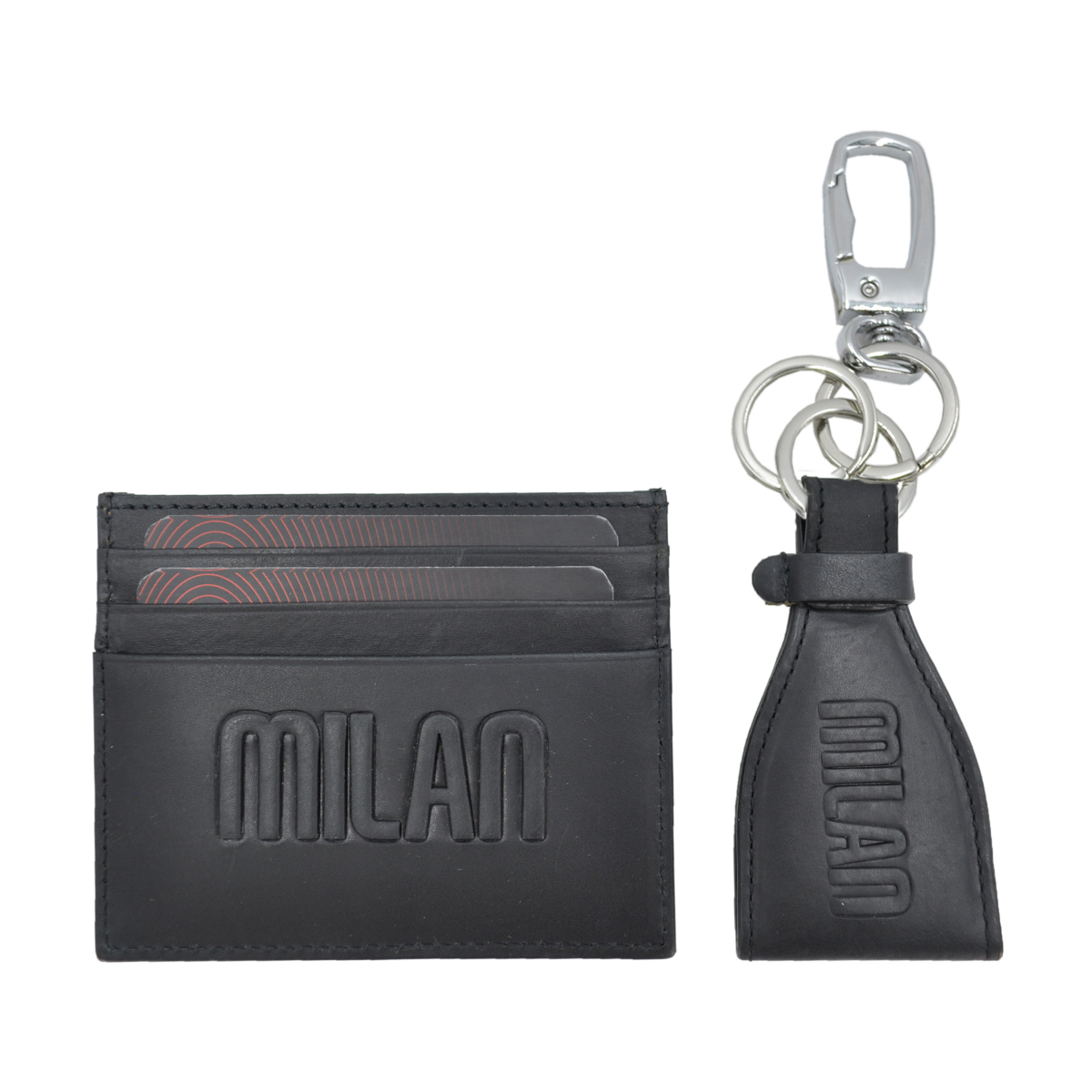 PARURE PORTACARTE E PORTACHIAVI 100%PELLE MILAN