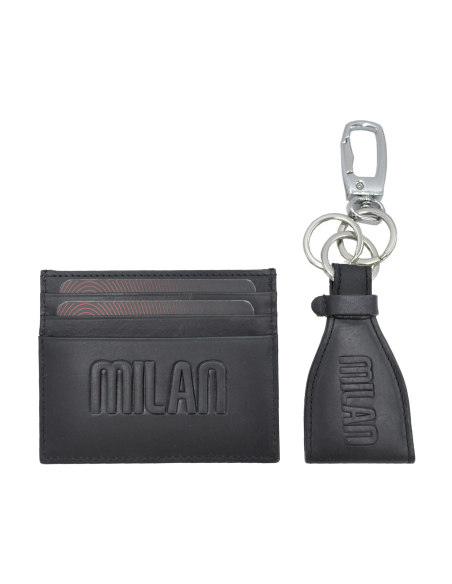 PARURE PORTACARTE E PORTACHIAVI 100%PELLE MILAN