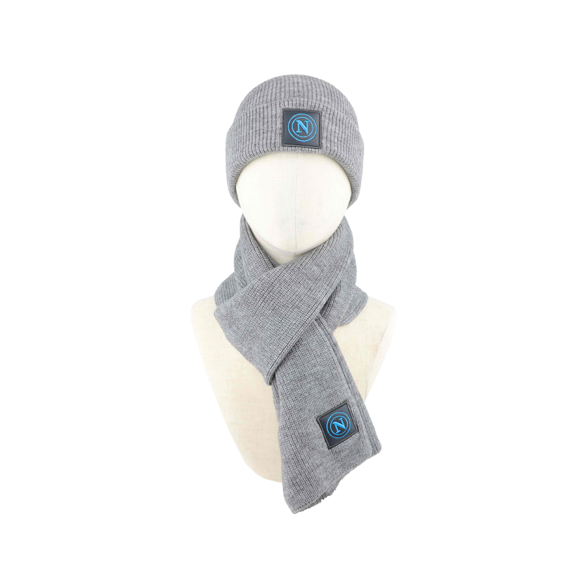 SET SCIARPA E CAPPELLO CON RICAMO IN BOX 47%PC 31%PL 22%NY SSC NAPOLI