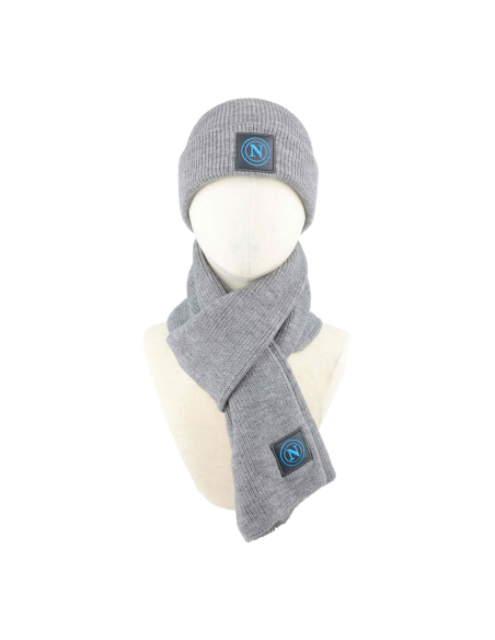 SET SCIARPA E CAPPELLO CON RICAMO IN BOX 47%PC 31%PL 22%NY SSC NAPOLI