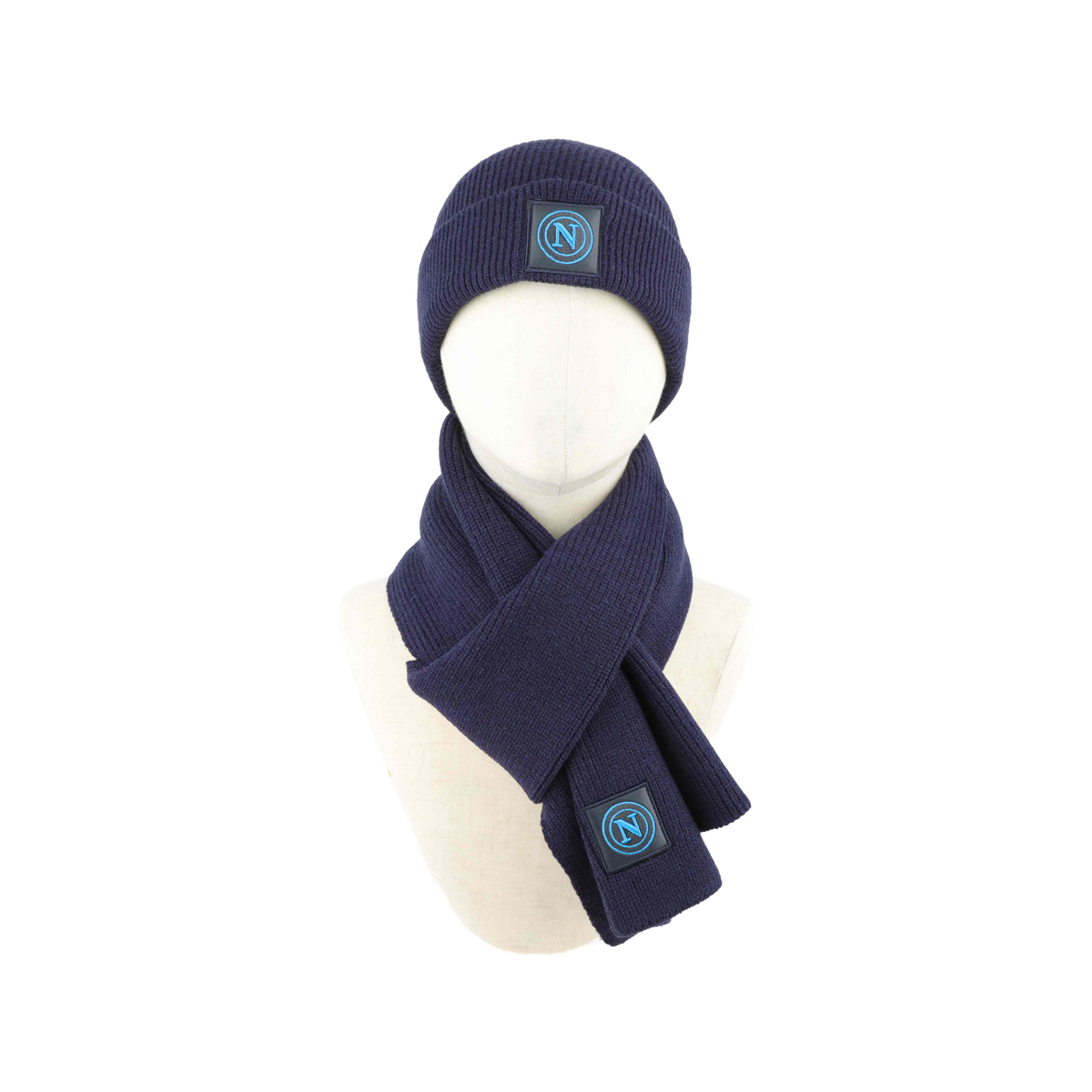 SET SCIARPA E CAPPELLO CON RICAMO IN BOX 47%PC 31%PL 22%NY SSC NAPOLI