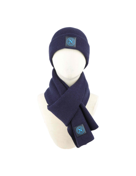 SET SCIARPA E CAPPELLO CON RICAMO IN BOX 47%PC 31%PL 22%NY SSC NAPOLI