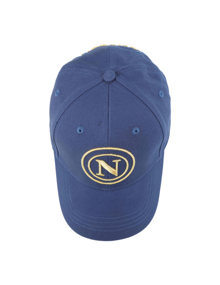 CAPPELLO BASEBALL COTONE LOGO RICAMO ORO 100%CO Enzo Castellano SSC NAPOLI