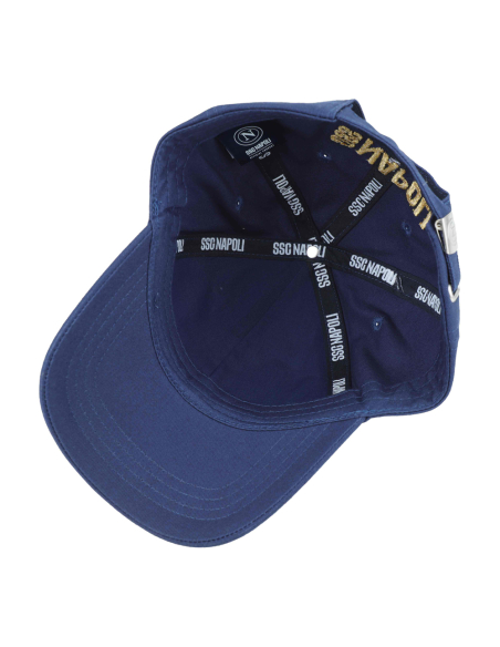 CAPPELLO BASEBALL COTONE LOGO RICAMO ORO 100%CO Enzo Castellano SSC NAPOLI