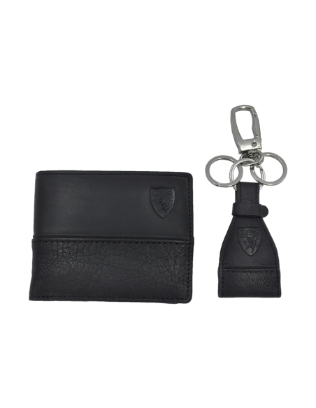 PARURE PORTAFOGLIO SLIM E PORTACHIAVI 100%PELLE TORINO