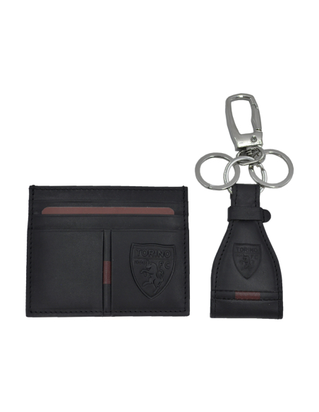 PARURE PORTACARTE E PORTACHIAVI 100%PELLE TORINO