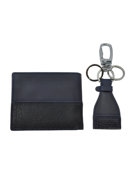 PARURE PORTAFOGLIO SLIM E PORTACHIAVI 100%PELLE LAZIO