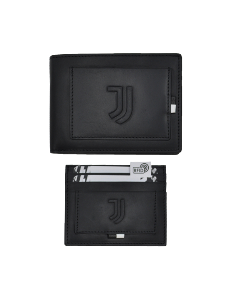 PARURE PORTAFOGLIO E PORTACARTE 100%PELLE JUVENTUS