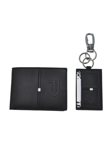 PARURE PORTAFOGLIO E PORTACHIAVI 100%PELLE JUVENTUS