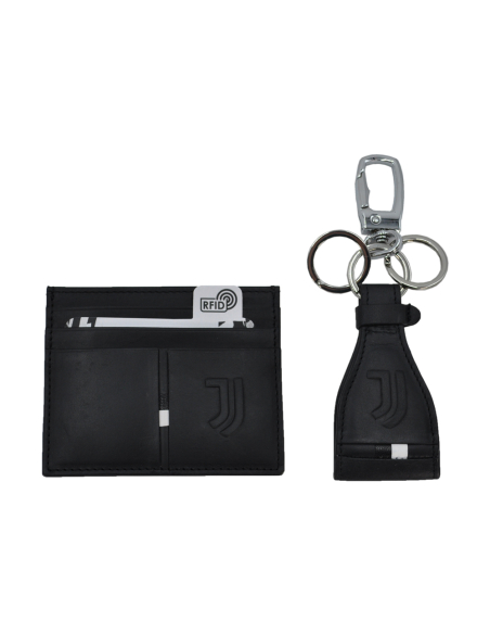 PARURE PORTACARTE E PORTACHIAVI 100%PELLE  JUVENTUS