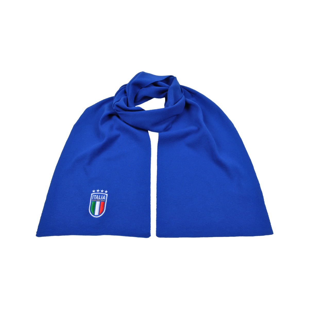 SCIARPA AZZURRA RICAMATA 52%VI 30%PL 18%PA ITALIA