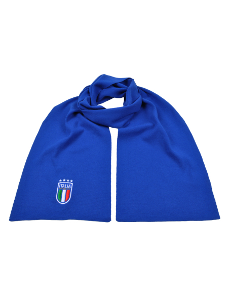 SCIARPA AZZURRA RICAMATA 52%VI 30%PL 18%PA ITALIA