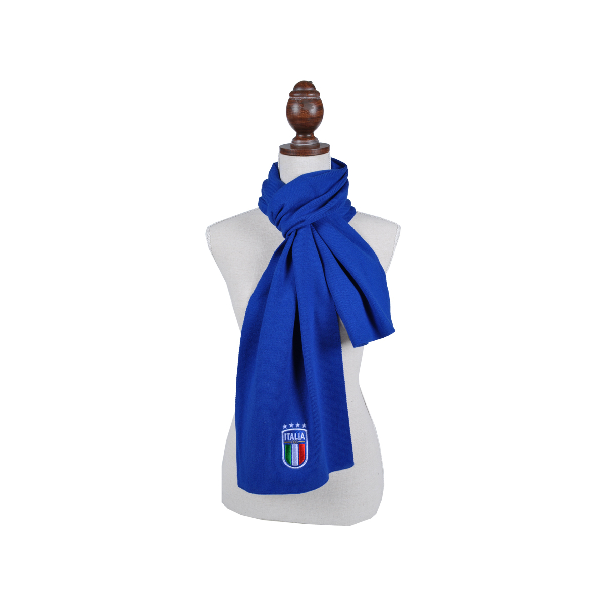 SCIARPA AZZURRA RICAMATA 52%VI 30%PL 18%PA ITALIA