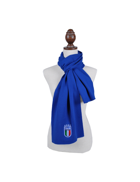 SCIARPA AZZURRA RICAMATA 52%VI 30%PL 18%PA ITALIA