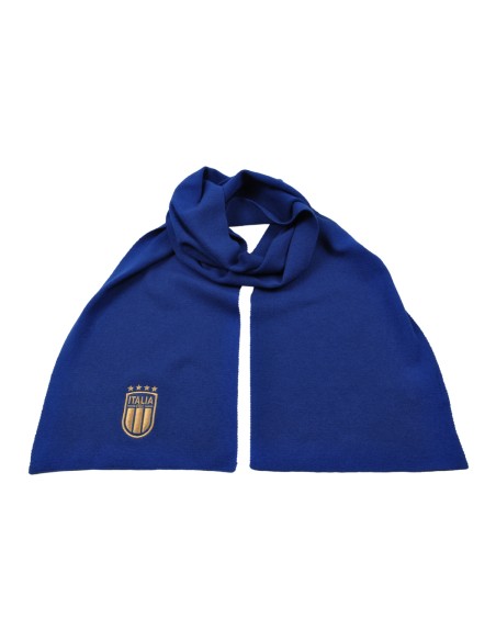 SCIARPA BLU RICAMATA 52%VI 30%PL 18%PA ITALIA