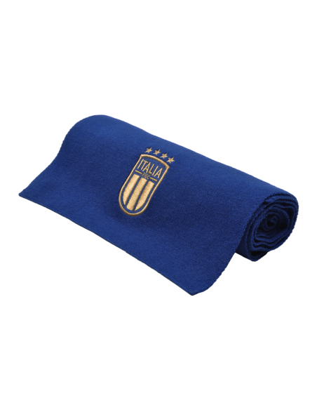 SCIARPA BLU RICAMATA 52%VI 30%PL 18%PA ITALIA
