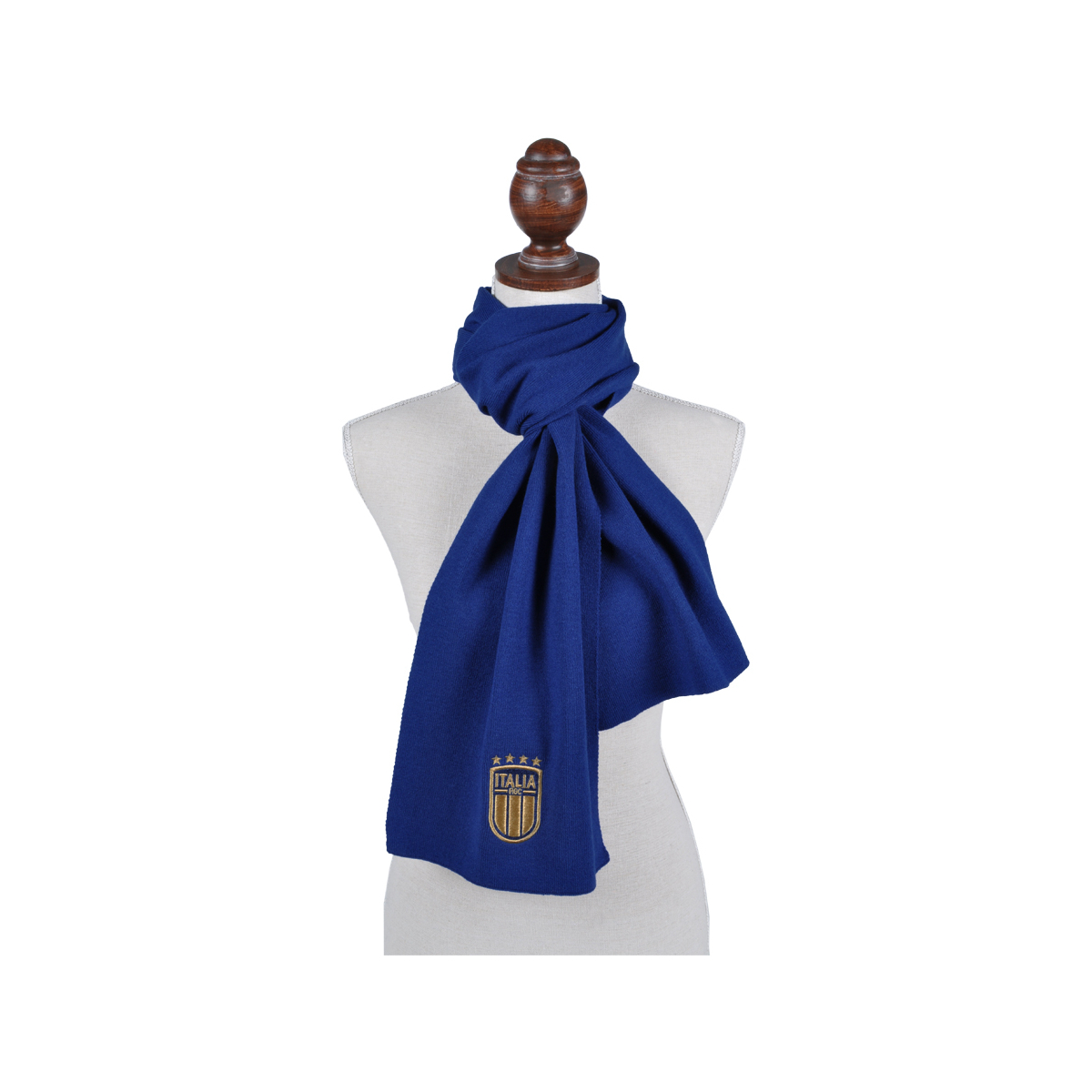 SCIARPA BLU RICAMATA 52%VI 30%PL 18%PA ITALIA
