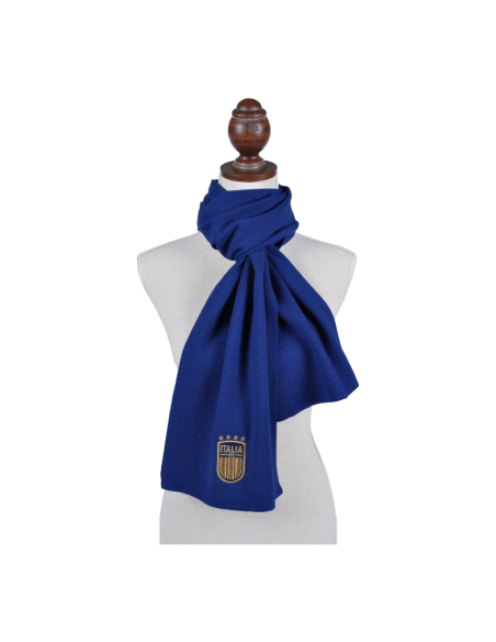 SCIARPA BLU RICAMATA 52%VI 30%PL 18%PA ITALIA