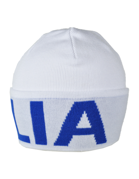 CAPPELLO SKIPPER BIANCO JACQUARD AZZURRO 52%VI 30%PL 18%PA ITALIA