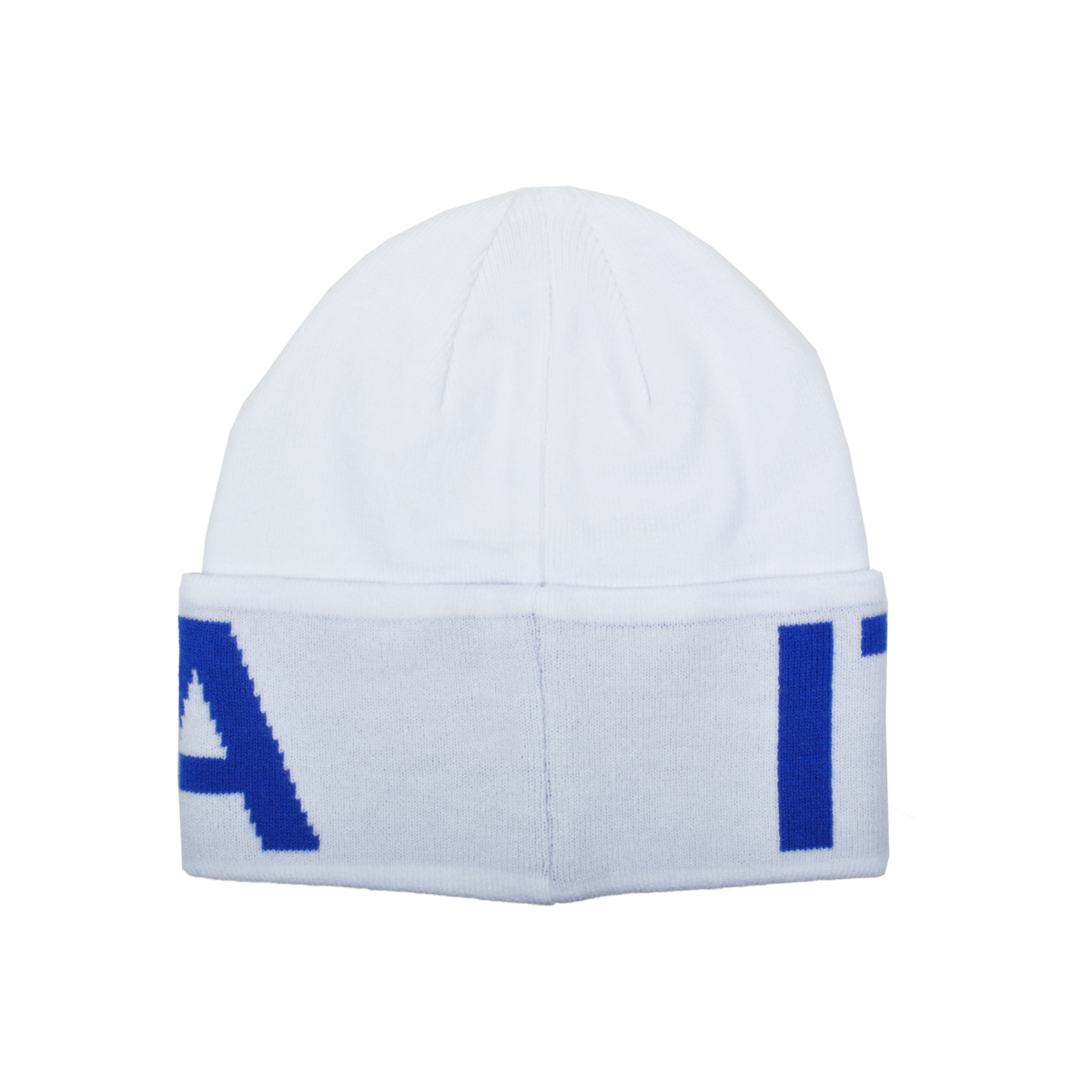 CAPPELLO SKIPPER BIANCO JACQUARD AZZURRO 52%VI 30%PL 18%PA ITALIA