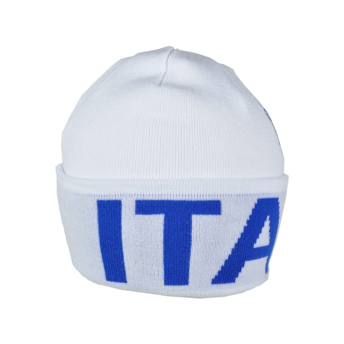 CAPPELLO SKIPPER BIANCO JACQUARD AZZURRO 52%VI 30%PL 18%PA ITALIA