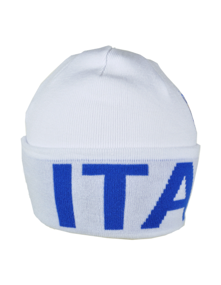 CAPPELLO SKIPPER BIANCO JACQUARD AZZURRO 52%VI 30%PL 18%PA ITALIA