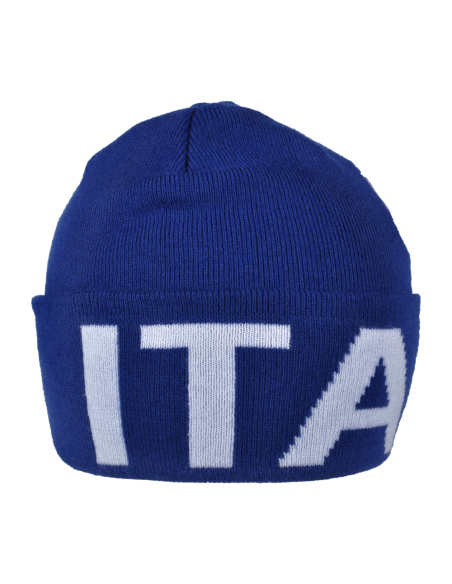 CAPPELLO SKIPPER BLU JACQUARD BIANCO 52%VI 30%PL 18%PA ITALIA