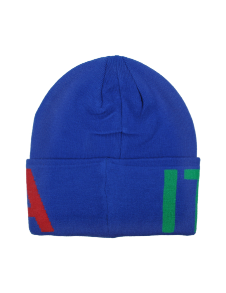 CAPPELLO SKIPPER AZZURRO JACQUARD TRICOLORE 52%VI 30%PL 18%PA ITALIA