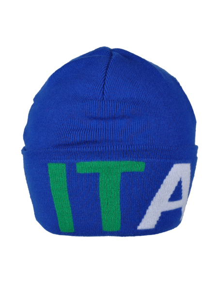 CAPPELLO SKIPPER AZZURRO JACQUARD TRICOLORE 52%VI 30%PL 18%PA ITALIA