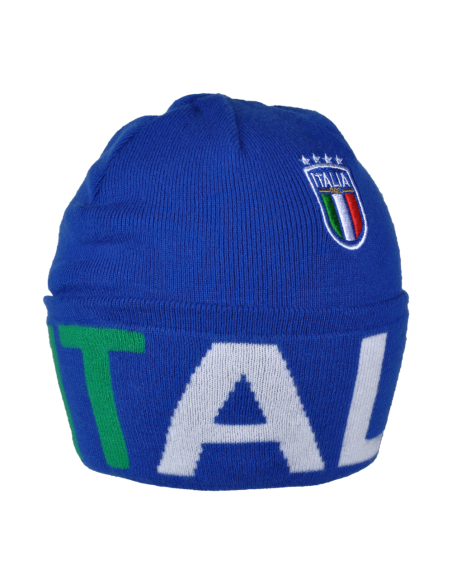 CAPPELLO SKIPPER AZZURRO JACQUARD TRICOLORE 52%VI 30%PL 18%PA ITALIA