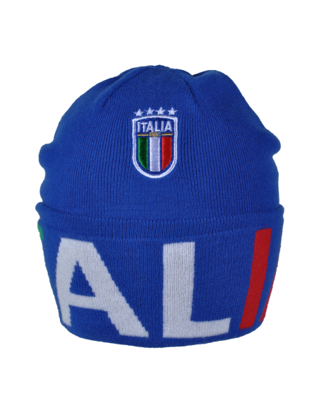 CAPPELLO SKIPPER AZZURRO JACQUARD TRICOLORE 52%VI 30%PL 18%PA ITALIA