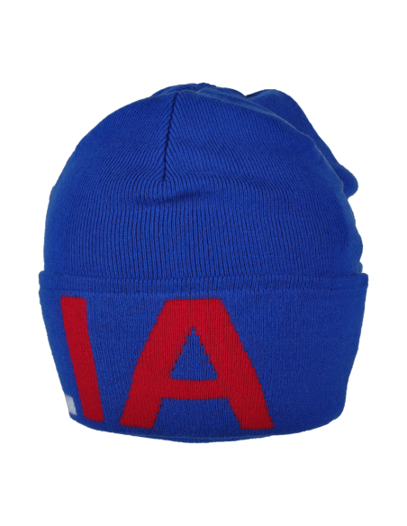 CAPPELLO SKIPPER AZZURRO JACQUARD TRICOLORE 52%VI 30%PL 18%PA ITALIA